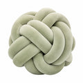 Cuscino decorativo a nodo diametro 30 cm in velluto verde salvia - morbido per divano e letto