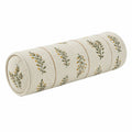 Cuscino cilindrico 15 x 45 cm in tessuto beige con motivo floreale - supporto decorativo