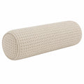 Cuscino cilindrico 15 x 45 cm in tessuto beige per supporto decorativo
