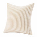 Cuscino decorativo 45 x 45 cm in tessuto effetto pelliccia avorio a coste