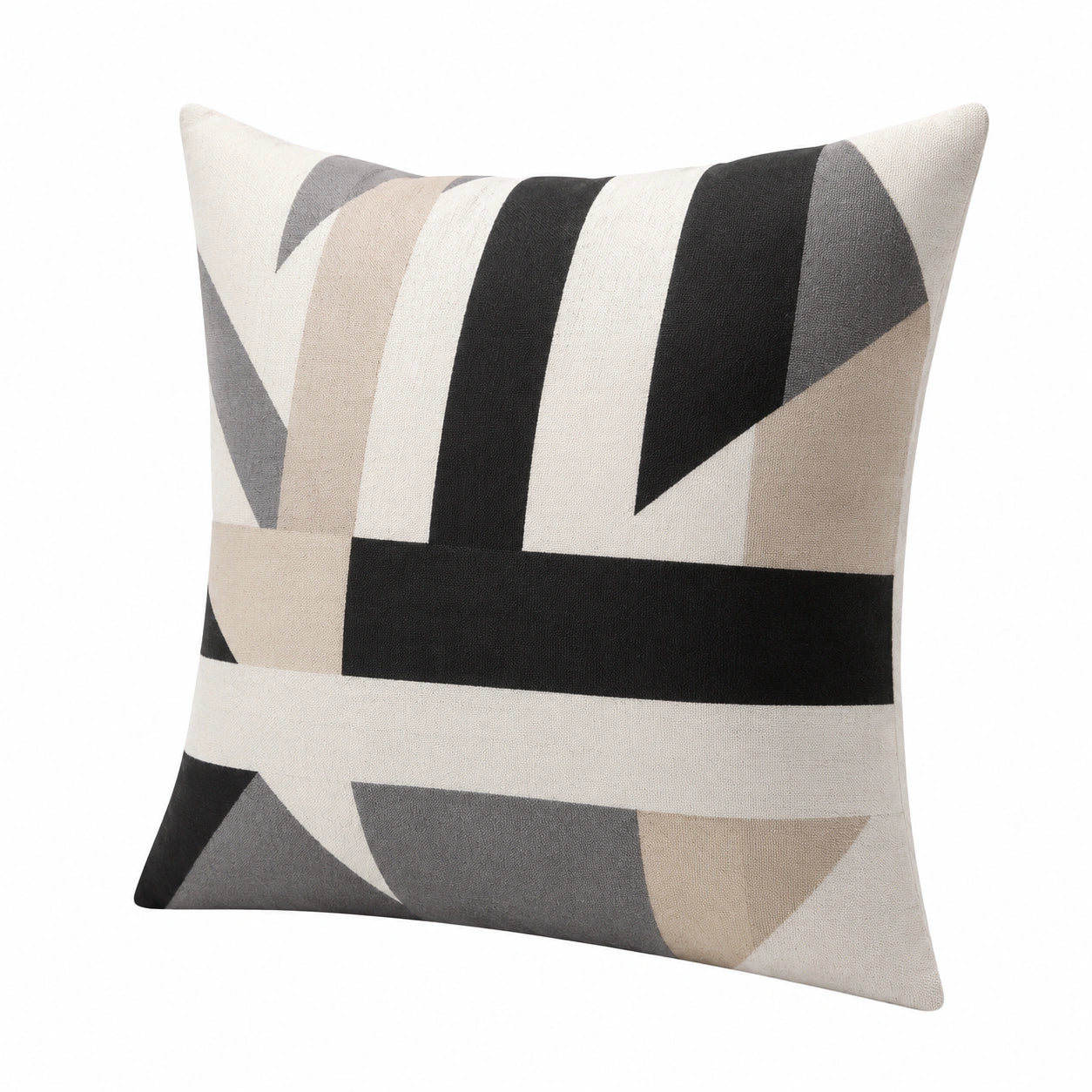Cuscino decorativo quadrato 50 x 50 cm in tessuto multicolore con motivo geometrico moderno