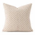 Cuscino decorativo quadrato 45 cm in poliestere beige a rilievo per divano e letto