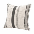 Cuscino decorativo quadrato 45 cm in tessuto intrecciato bianco e grigio stile boho