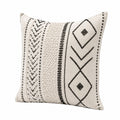 Cuscino decorativo quadrato 45 x 45 cm in tessuto beige e nero con motivi geometrici