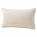 Cuscino decorativo rettangolare 50 x 30 cm in tessuto intrecciato bianco - imbottito
