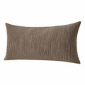 Cuscino decorativo rettangolare 50 x 30 cm in tessuto a coste marrone - morbido per divano e letto