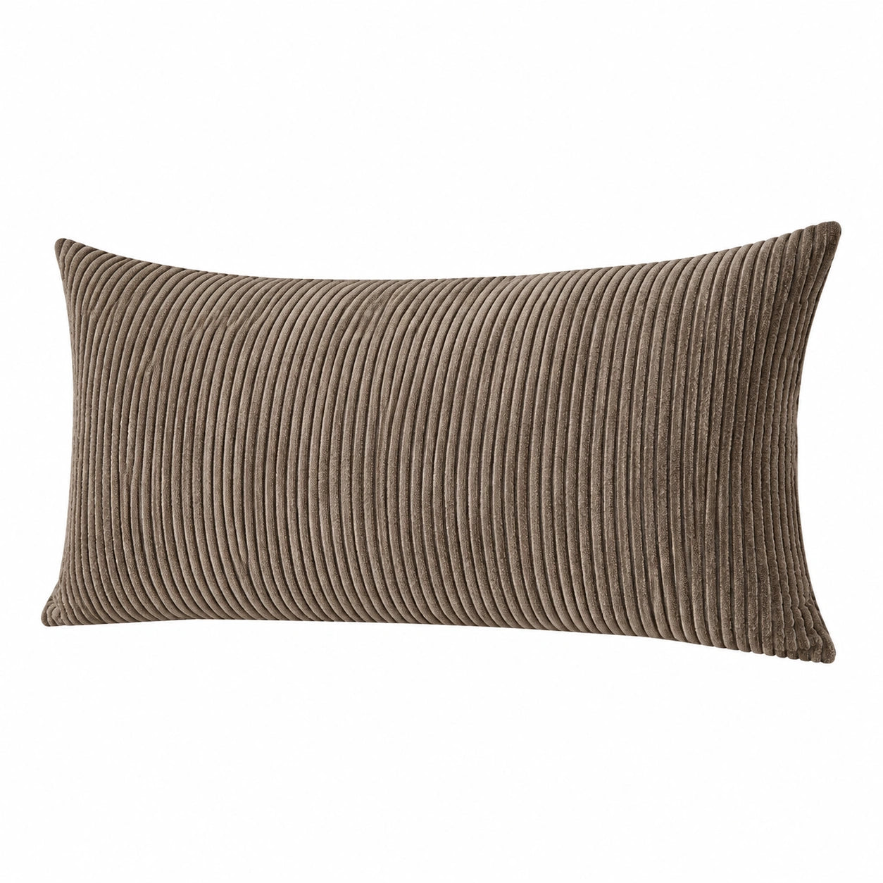 Cuscino decorativo rettangolare 50 x 30 cm in tessuto a coste marrone - morbido per divano e letto