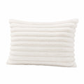 Cuscino decorativo rettangolare 45 x 30 cm in tessuto effetto pelliccia bianco stile soffice