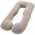 Cuscino a U 140 cm in poliestere beige - supporto per gravidanza e riposo