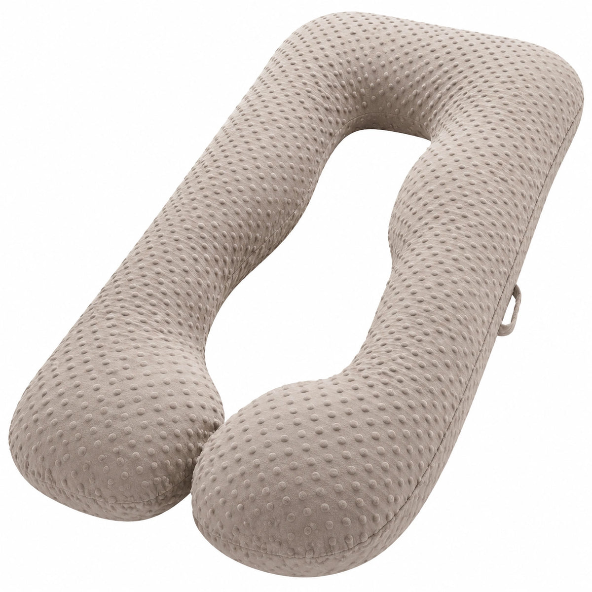 Cuscino a U 140 cm in poliestere beige - supporto per gravidanza e riposo