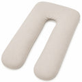 Cuscino gravidanza a U 140 cm in tessuto beige per riposo e sostegno