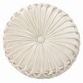 Cuscino decorativo rotondo diametro 45 cm in velluto beige stile plissettato